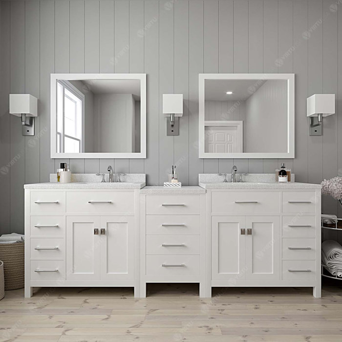 Winston Porter Slagelse 93'' Freestanding Double Bathroom Vanity with